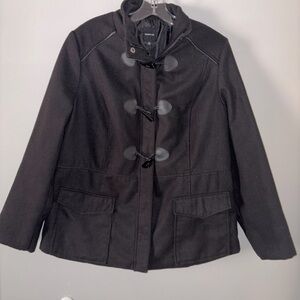 Rampage Black Toggle Duffle Pea Coat Winter Warm Chic 1X Women’s